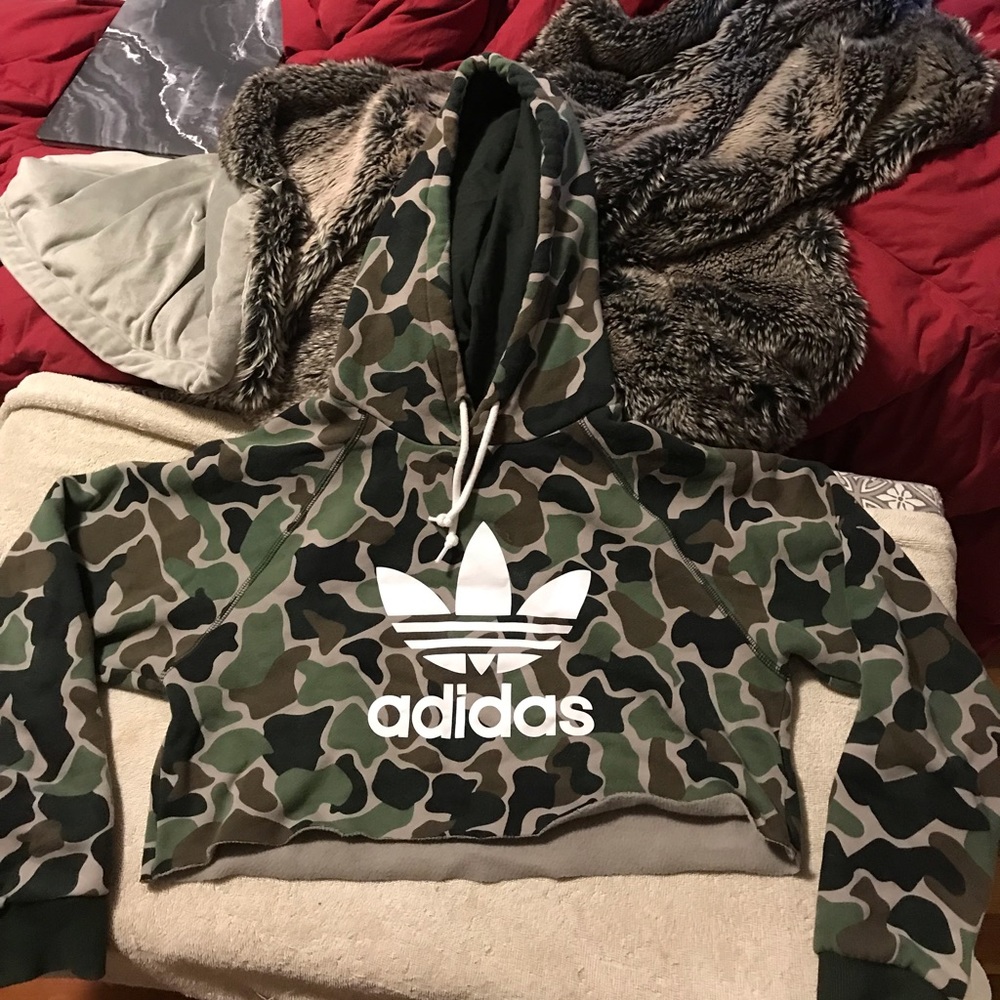 Camo adidas cropped hoodie